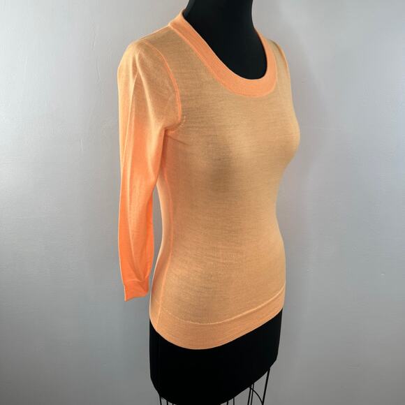 NWT J. Crew Orange Wool Blend Round Neck Long Sleeve Tippi Sweater Size XXS - Picture 4 of 7